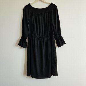 Kobi Long Sleeve Black Dress Long Sleeve M Medium Ruffle